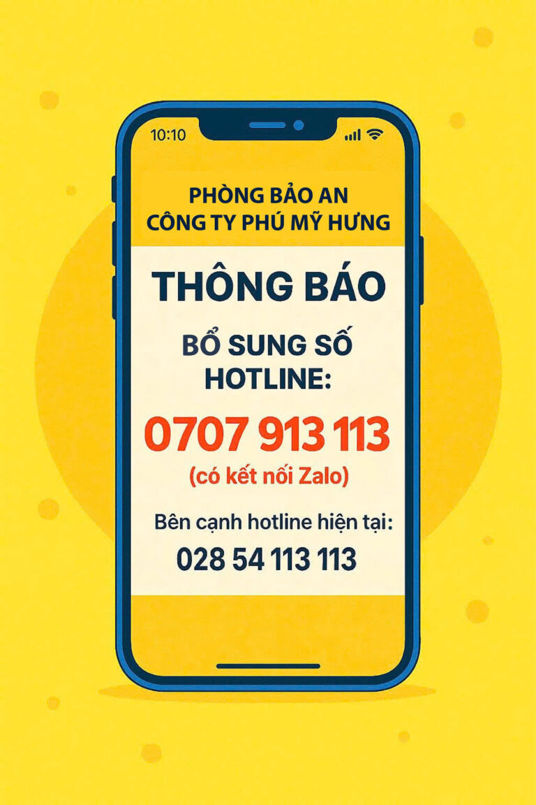 Phòng Bảo An Phú Mỹ Hưng Bổ Sung Số Điện Thoại Hotline